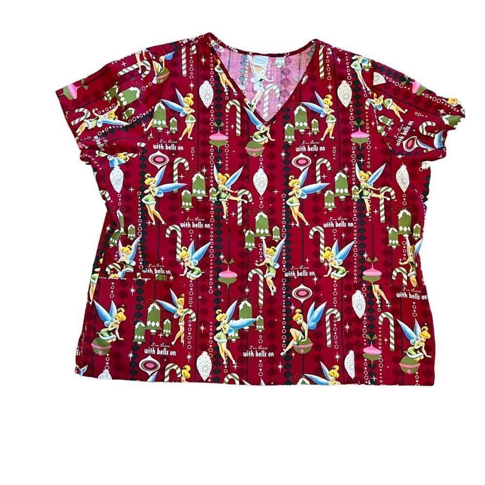 Disney Christmas Tinkerbell Scrub Shirt. Size 2XL. Great Condition!!